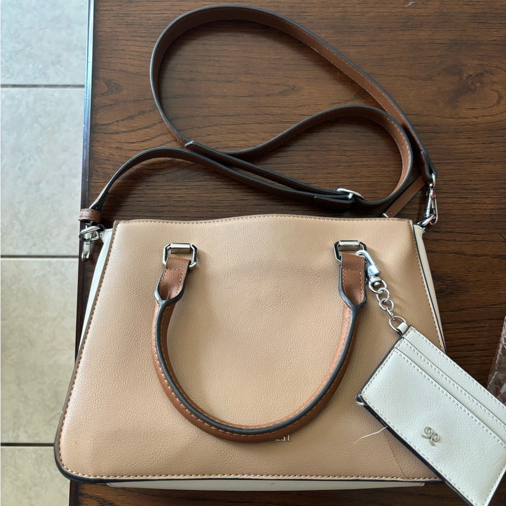 Nine West Beige and White Satchel - Picture 2 of 5